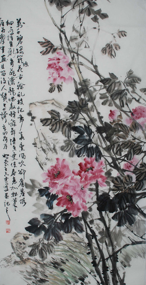 牡丹(2)137x69cm