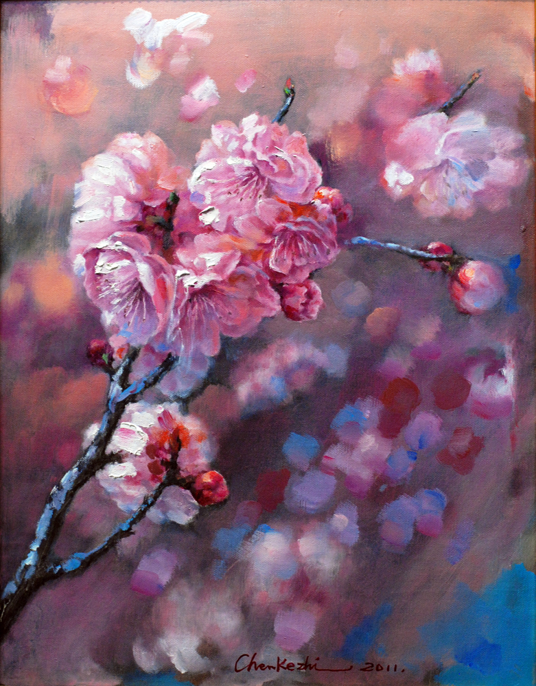 桃花正艳  30x40cm 