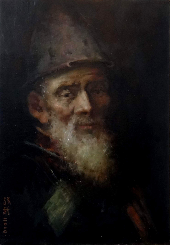 油画 老人肖像480x320