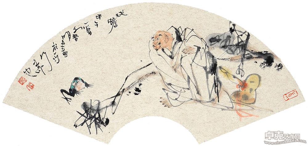 戏蟾图  （扇面）