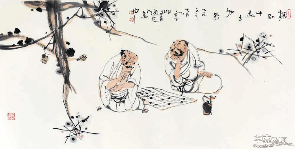棋到中盘方知险100x50cm