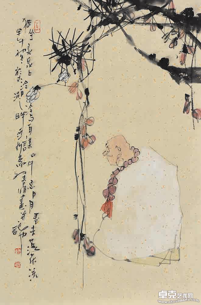 独坐灵泉上70x45cm