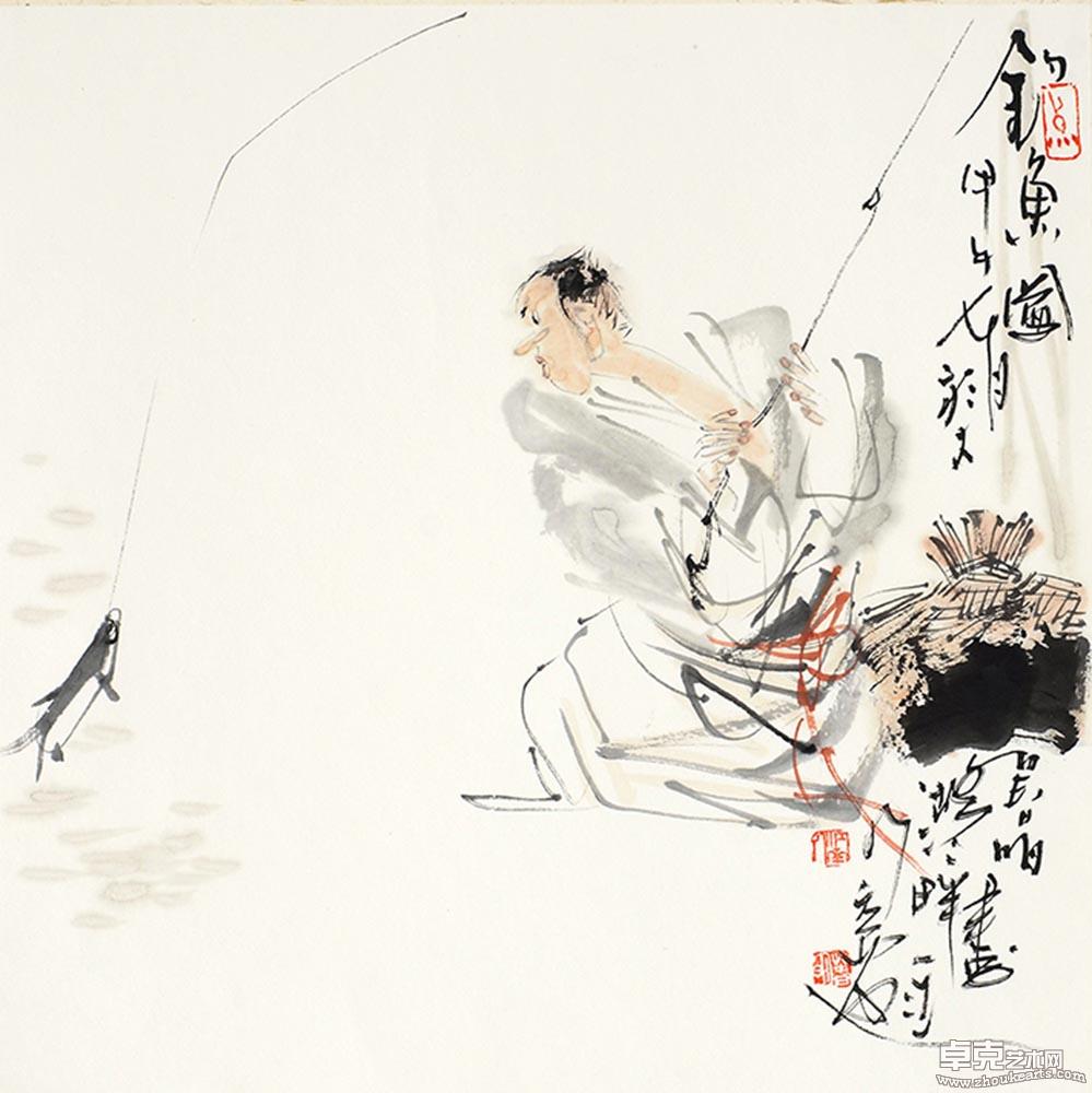钓鱼图 50x50cm