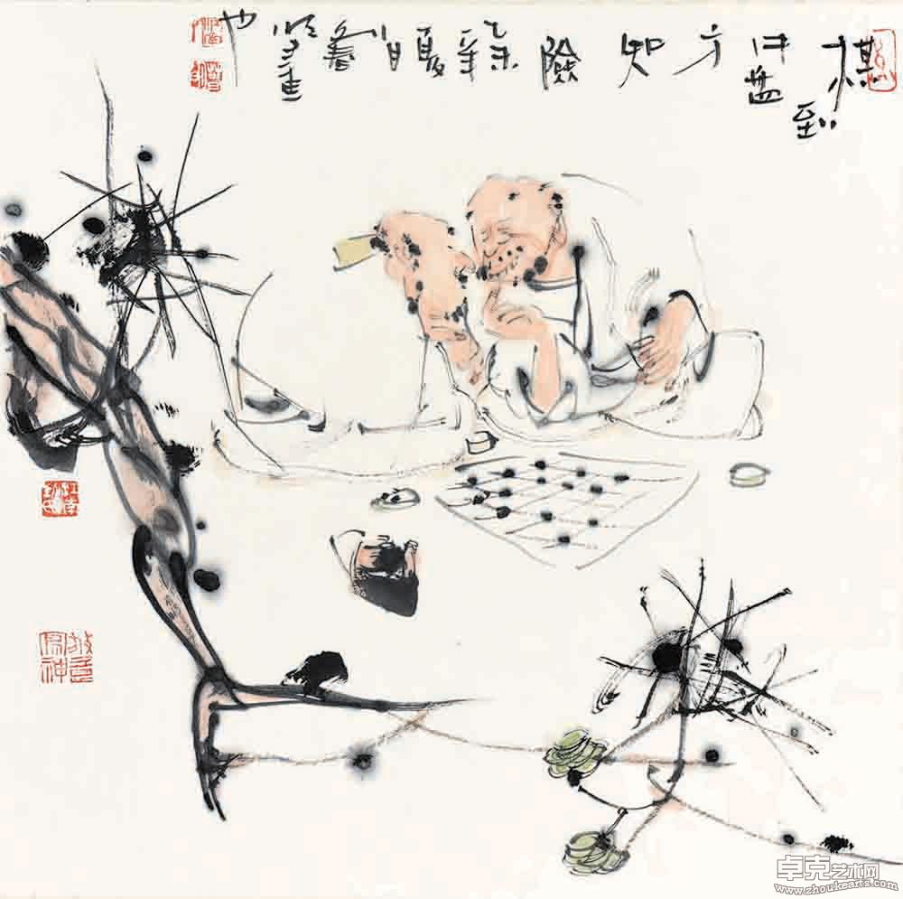棋到中盘方知险50x50cm