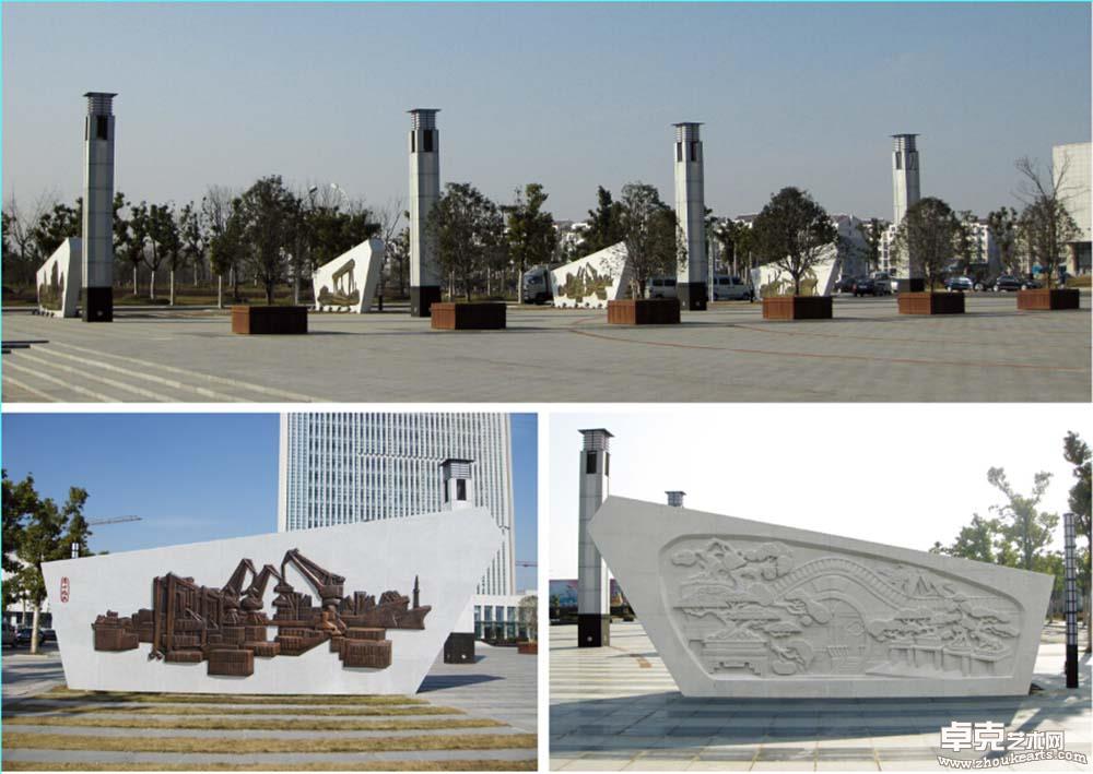 扬州沿江广场景观浮雕造型