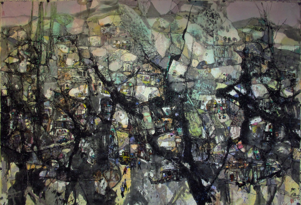 窑洞前的枣树 200x290cm