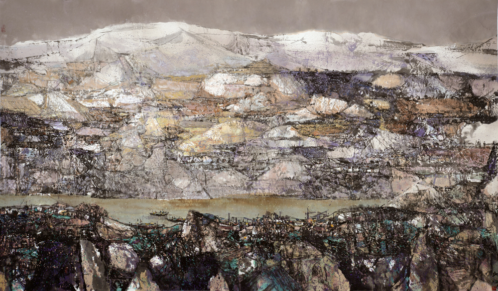 黄河北望（中国画） (1)1170x290cm