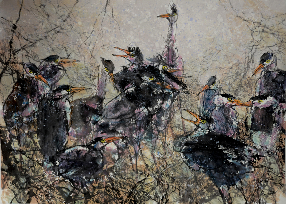 苍鹭之七67x89cm