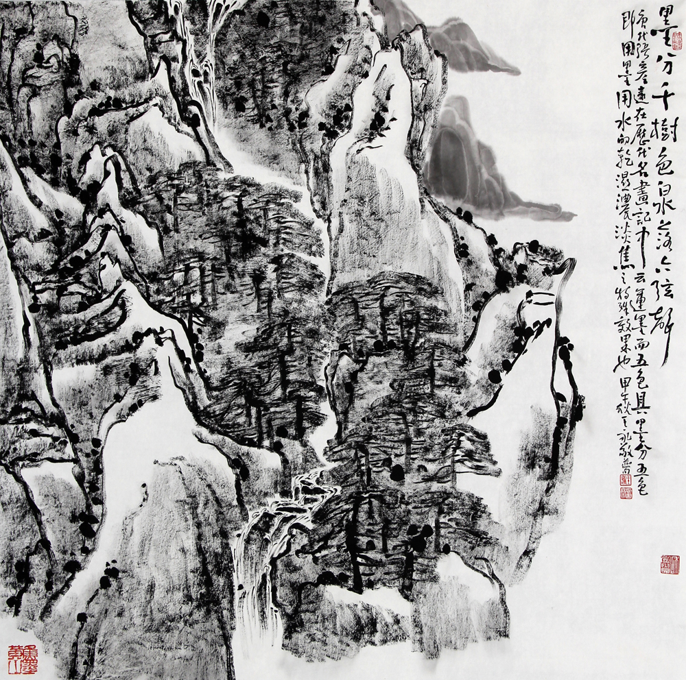  泉落六弦声68×68cm