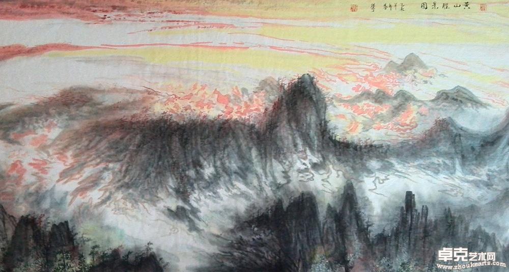《黄山胜景图》180 x 97 cm   