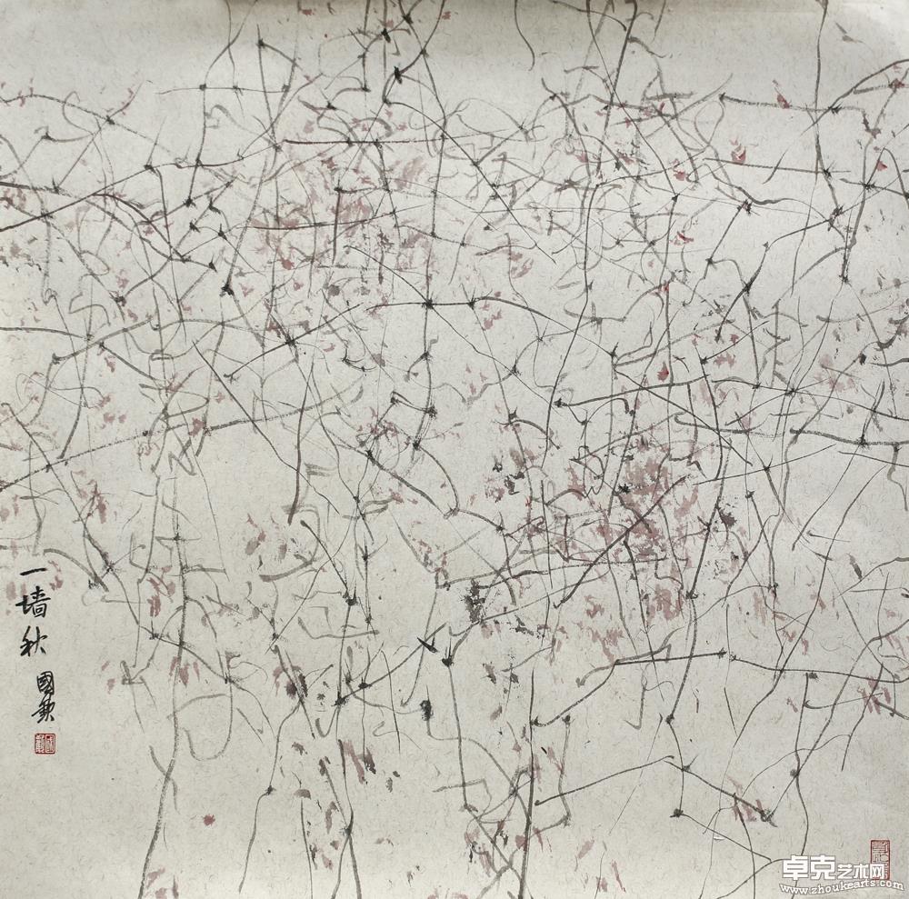 《一墙秋》68×68cm