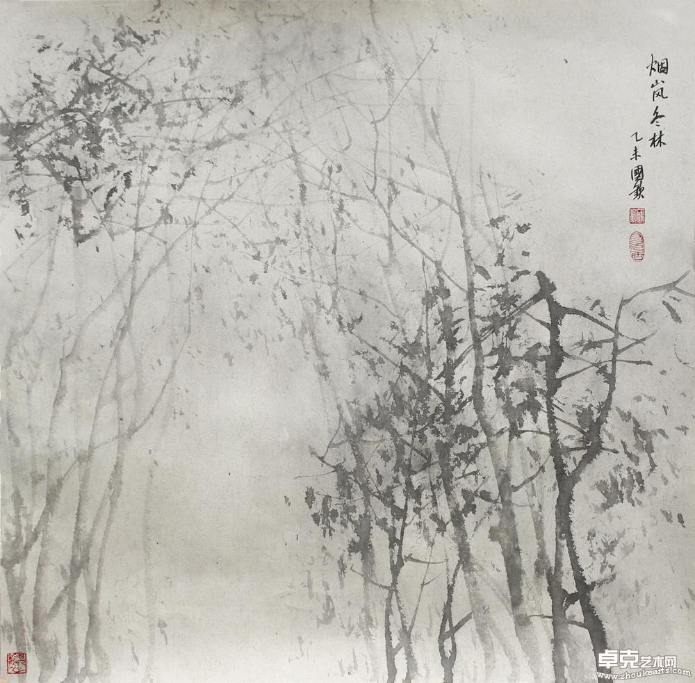 《烟岚东林》68×68cm