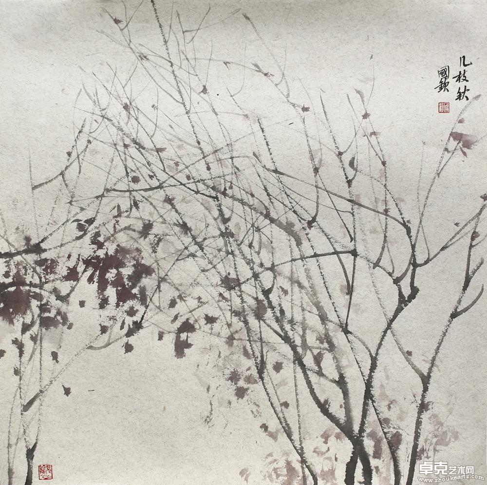 《几枝秋》68×68cm