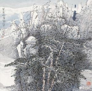 茅亭雪景图