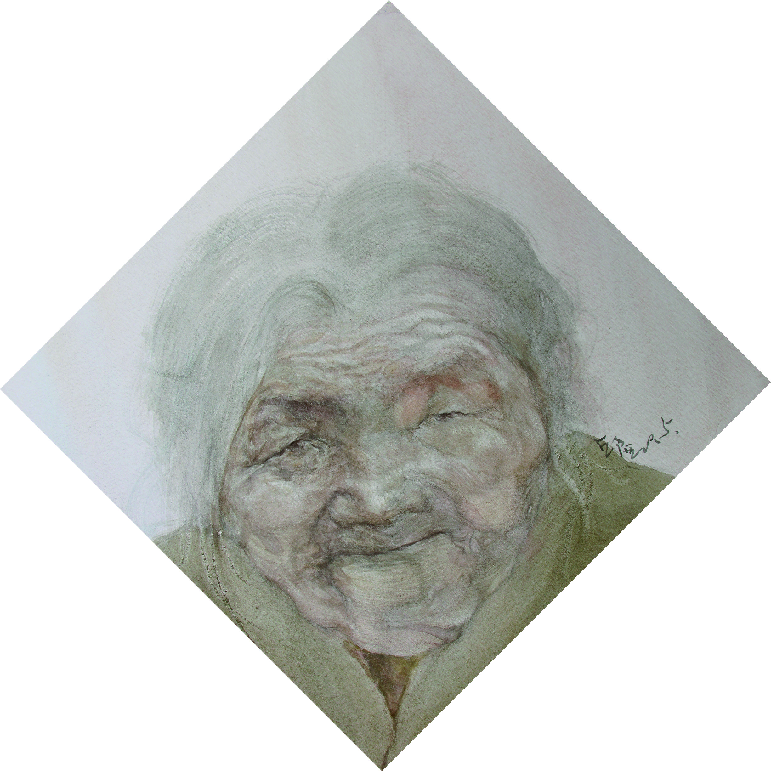 《拾荒老人》39x39cm