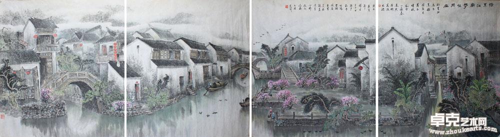 《梦忆周庄》96cmx380cm