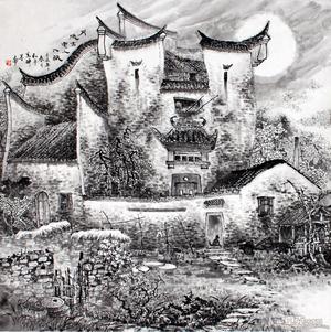 《月洗古宅人入眠》