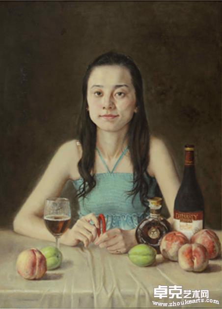 少女与桃110*80cm