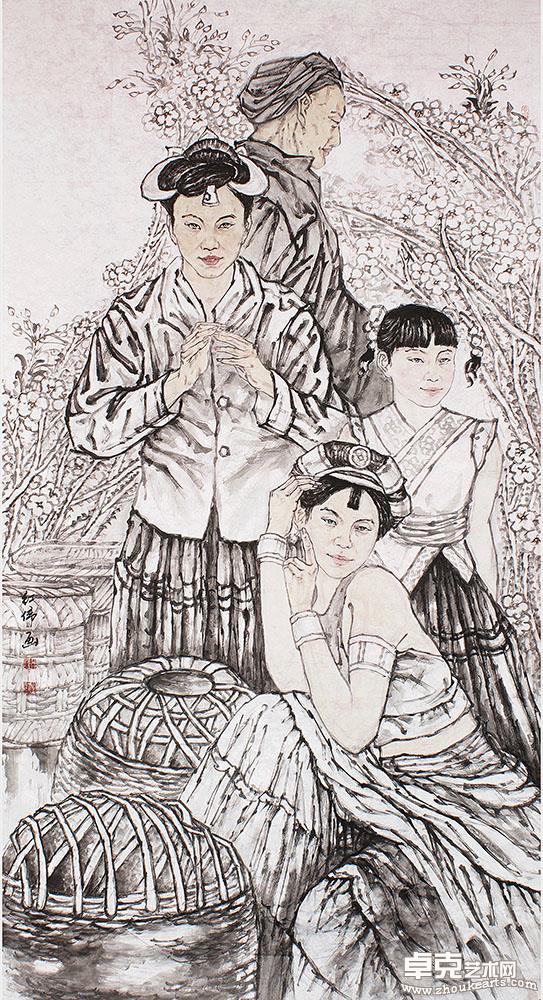 《赶墟》198x97cm