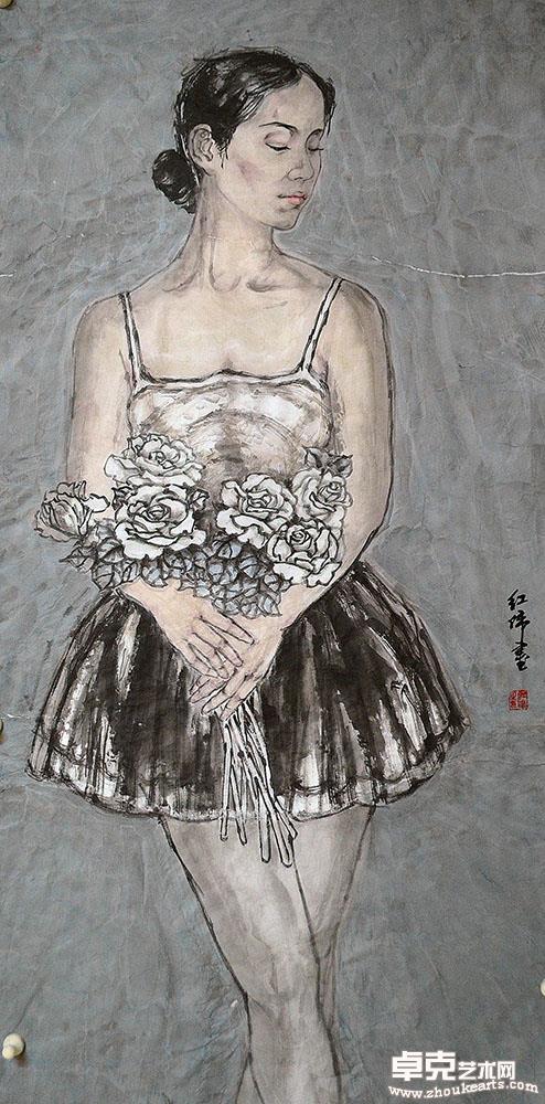 《女青年像》138x68cm