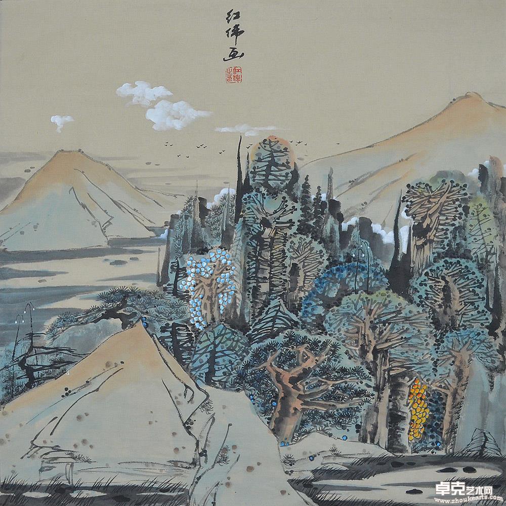 山居图68x68cm