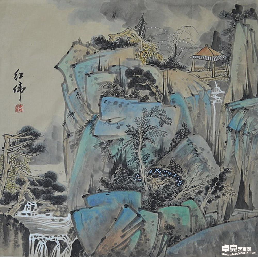 石色山光68x68cm