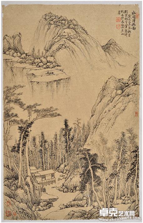 水阁清幽图