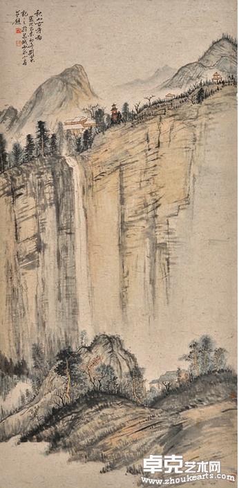 秋山古寺图