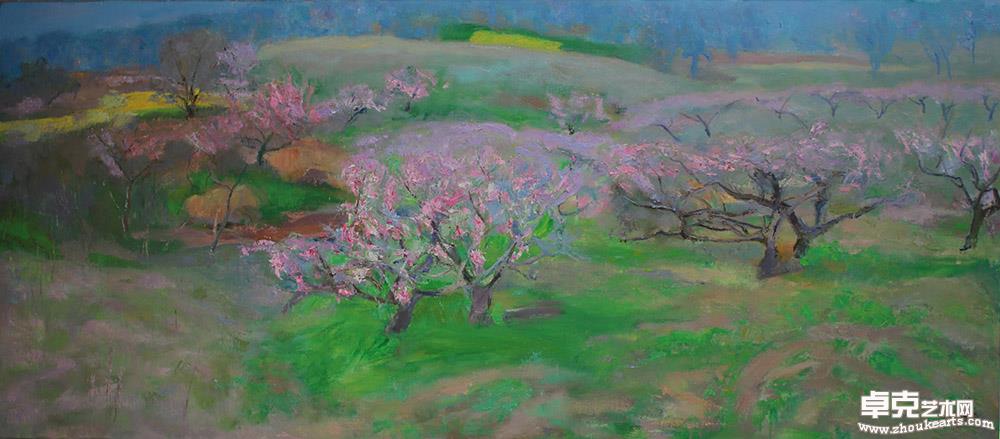 三月桃花160*50CM