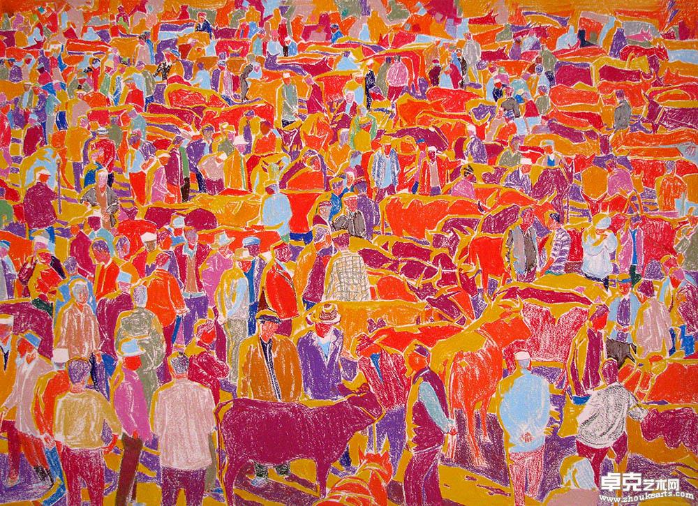 红火的牛市  85x120cm  