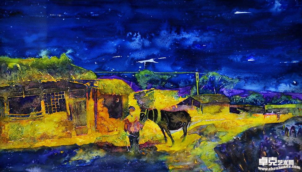月夜 67x38cm    