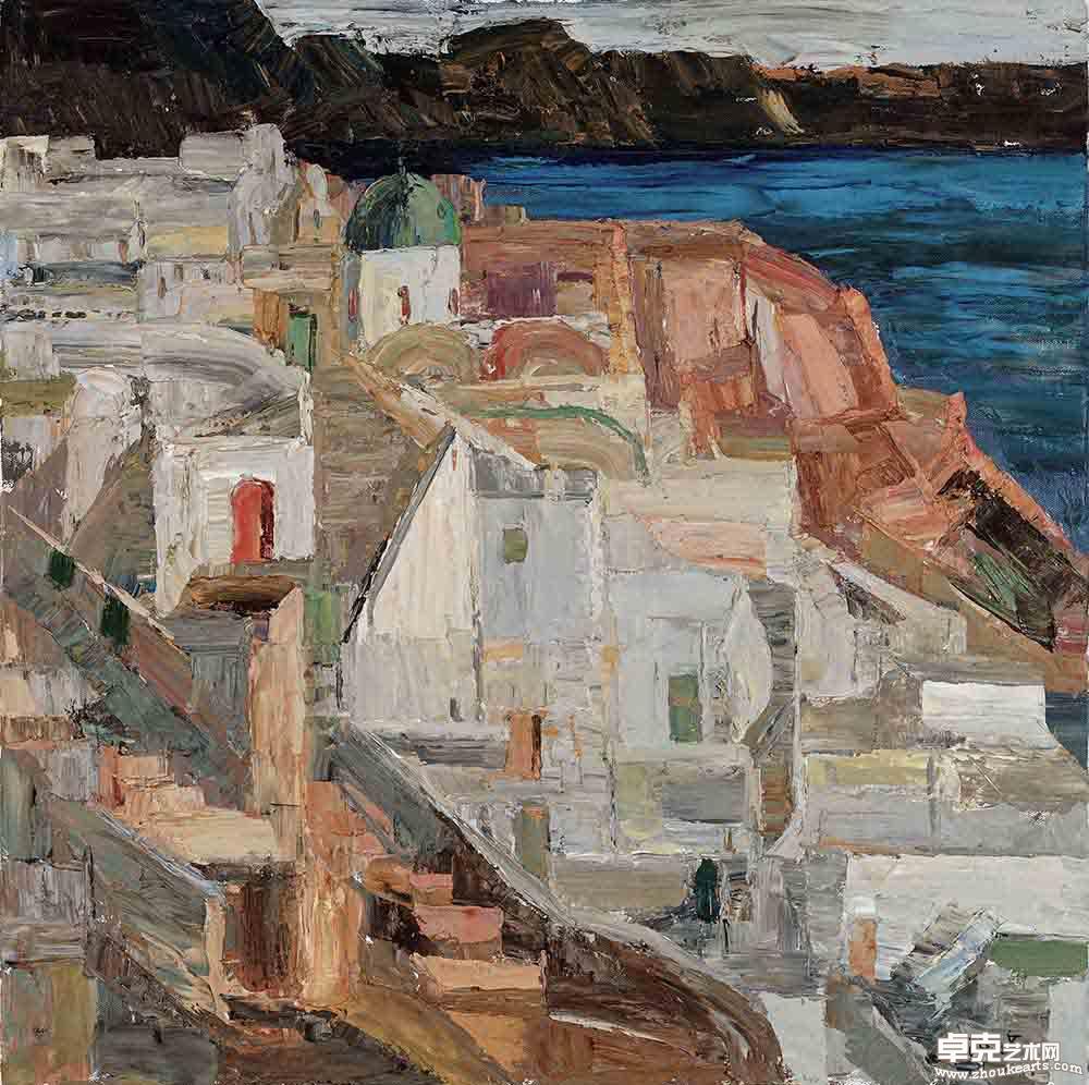 希腊圣岛三  80×80cm  