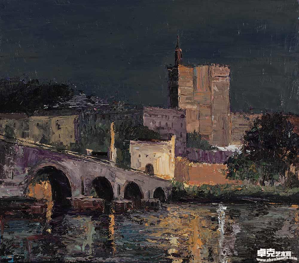 古城多莱托夜色  80×60cm  
