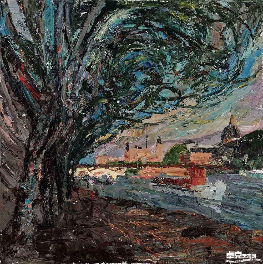 法国塞纳河畔十一  80×80cm  