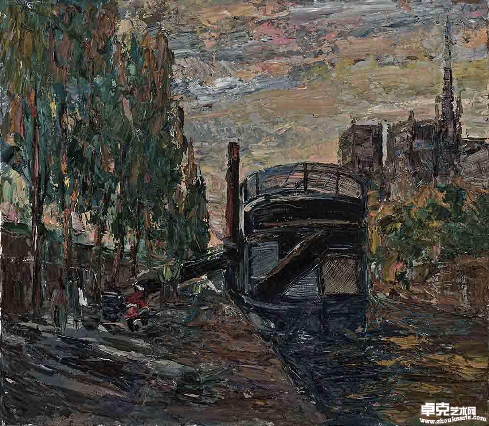 法国塞纳河畔十  80×70cm