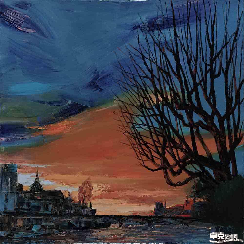 法国塞纳河畔四80×80cm  