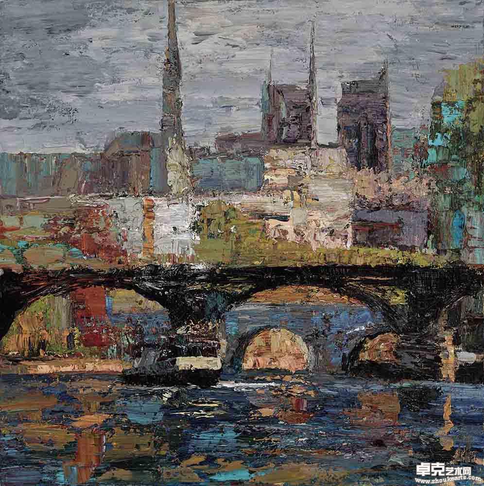 法国塞纳河畔二80×80cm  