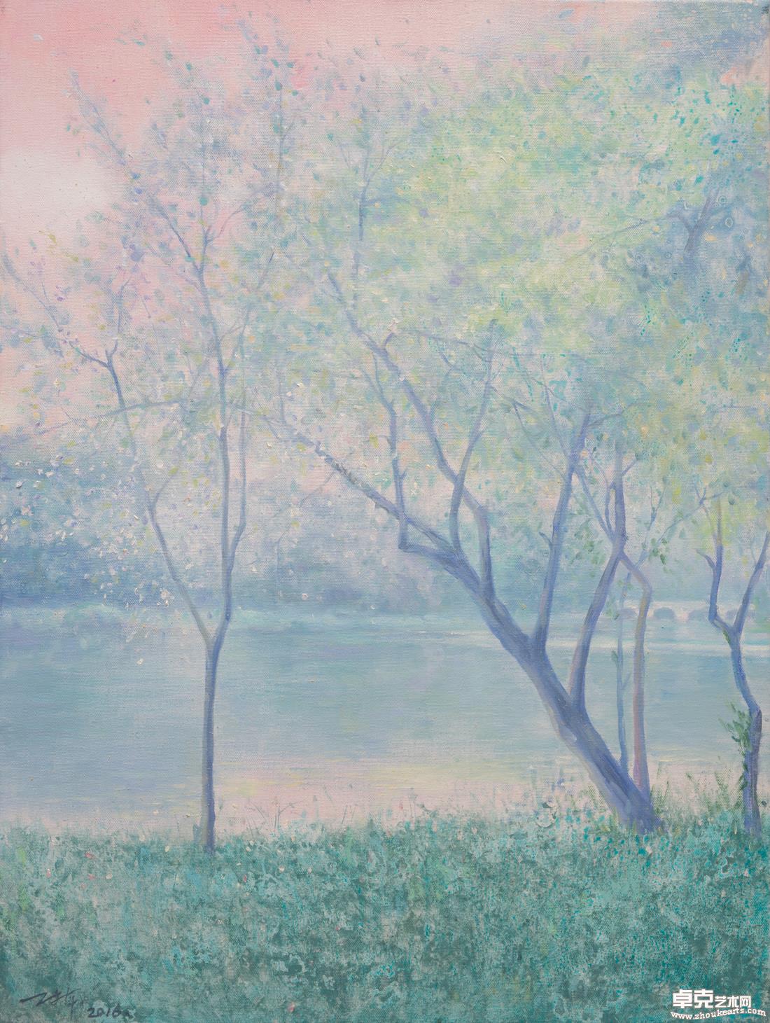 鹿湖之春No.280x60cm