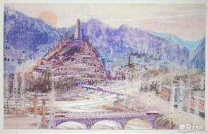 延安宝塔山－水粉、油画棒