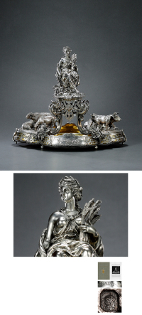 1880年制 纯银丰收女神大型中央盘