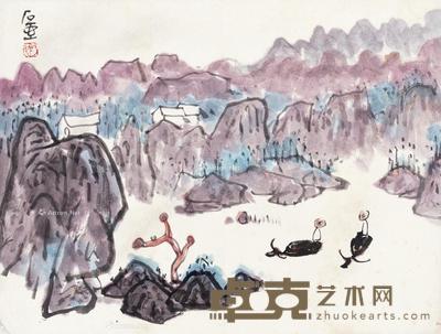 陈子庄 山水 26×34cm