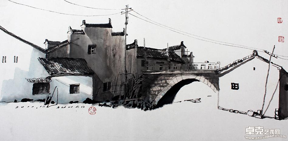 皖南写生三37x64cm 