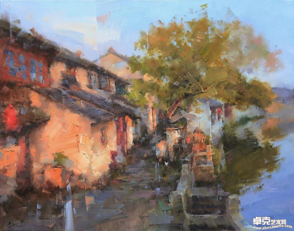 《回首一瞥夕阳里》146cmx114cm