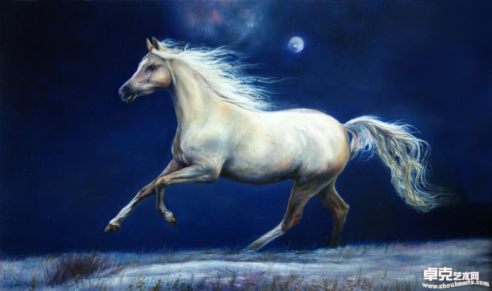 月夜奔马70x120cm