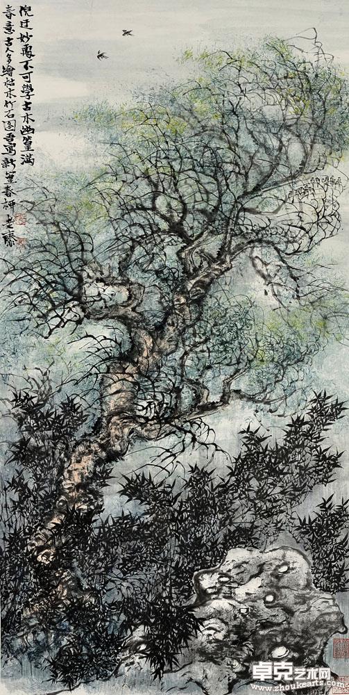 新篁春柳 168X68cm