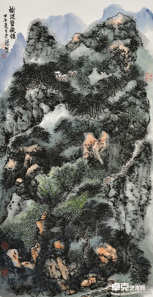 树深碧藏楼 168X68cm