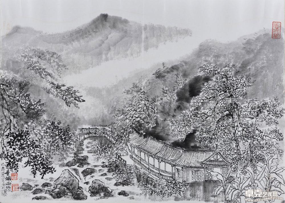 青城雨后 70x50cm