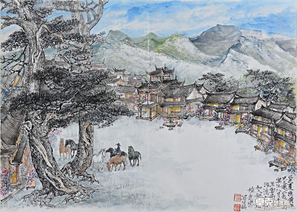 沙溪古镇老戏台 70X50cm