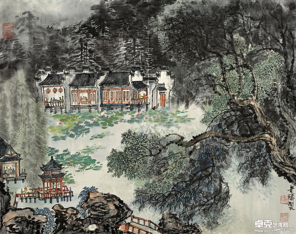 消夏图 80X62cm