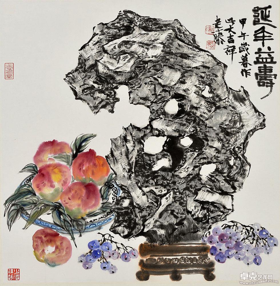 祝寿图 68x68cm